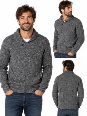 Goodfellow & Co Gray Shawl-Collar Crewneck Sweater
